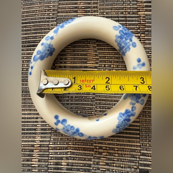 Royal Copenhagen Style Blue Porcelain Bracelet‎ Bangle 8” - Picture 5 of 5